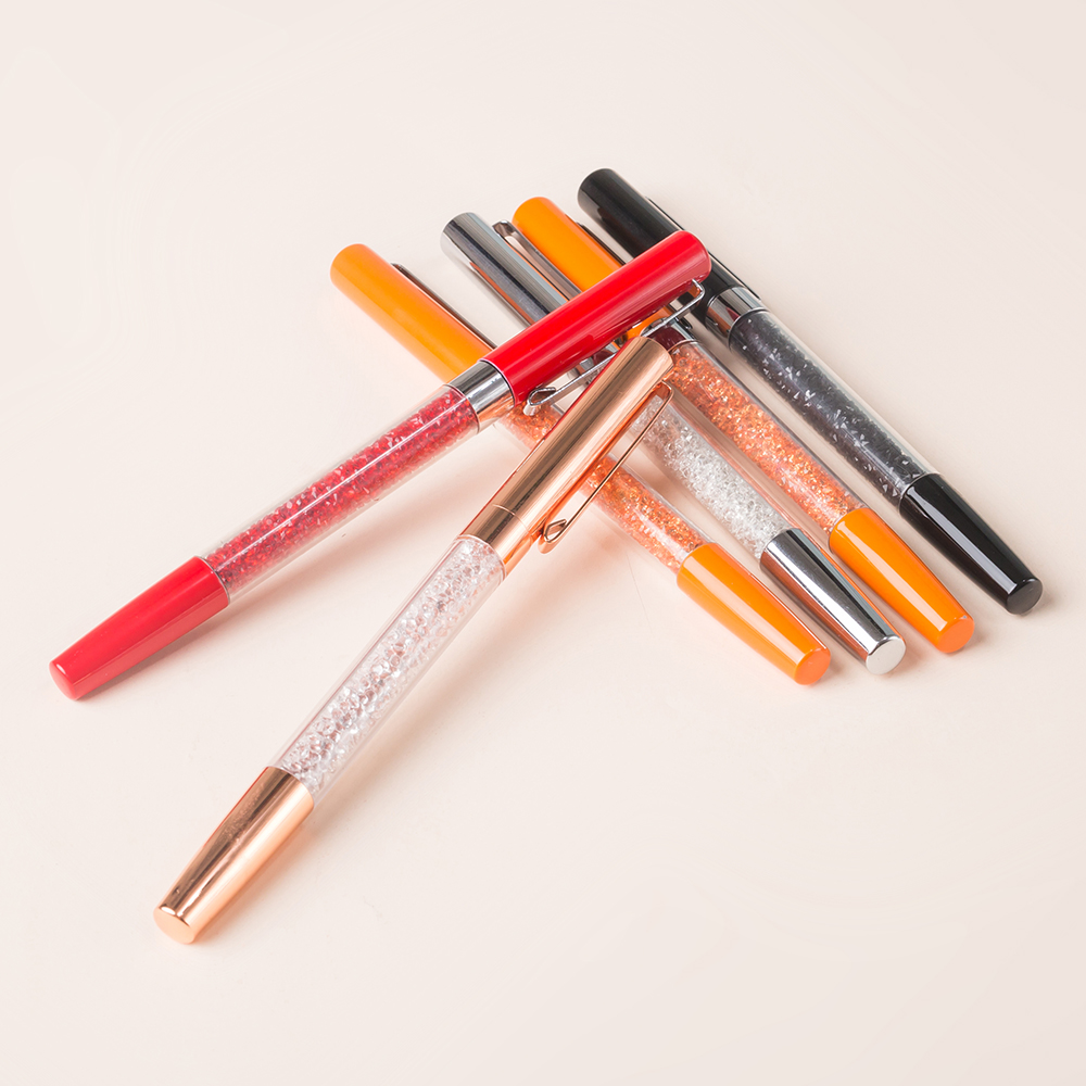 Twist Metal Ballpoint Pen With Crystal Glitter